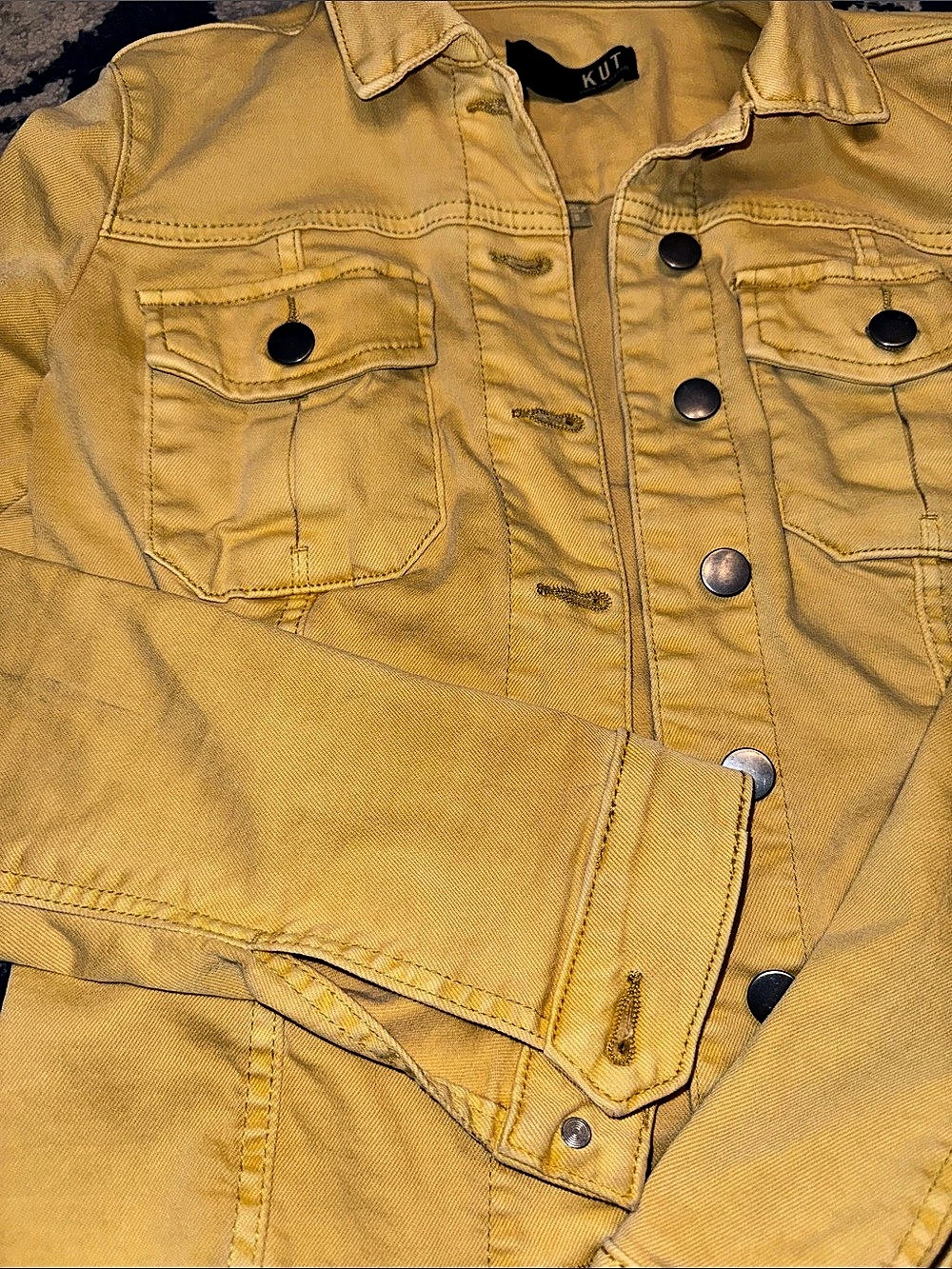KUT from the Kloth Yellow Denim Jacket Like New